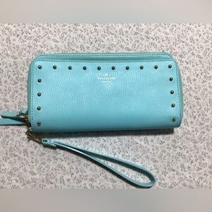 Kate Spade Atoll Tiffany Blue Leather Wristlet‎ Wallet